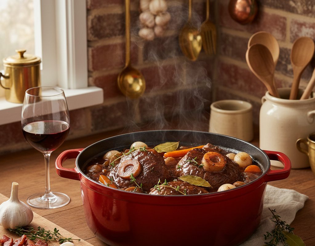 découvrez la recette traditionnelle du bœuf bourguignon de grand-mère, avec l’astuce secrète pour obtenir une viande ultra fondante en seulement 3h de cuisson. un plat convivial, savoureux et parfait pour régaler toute la famille !