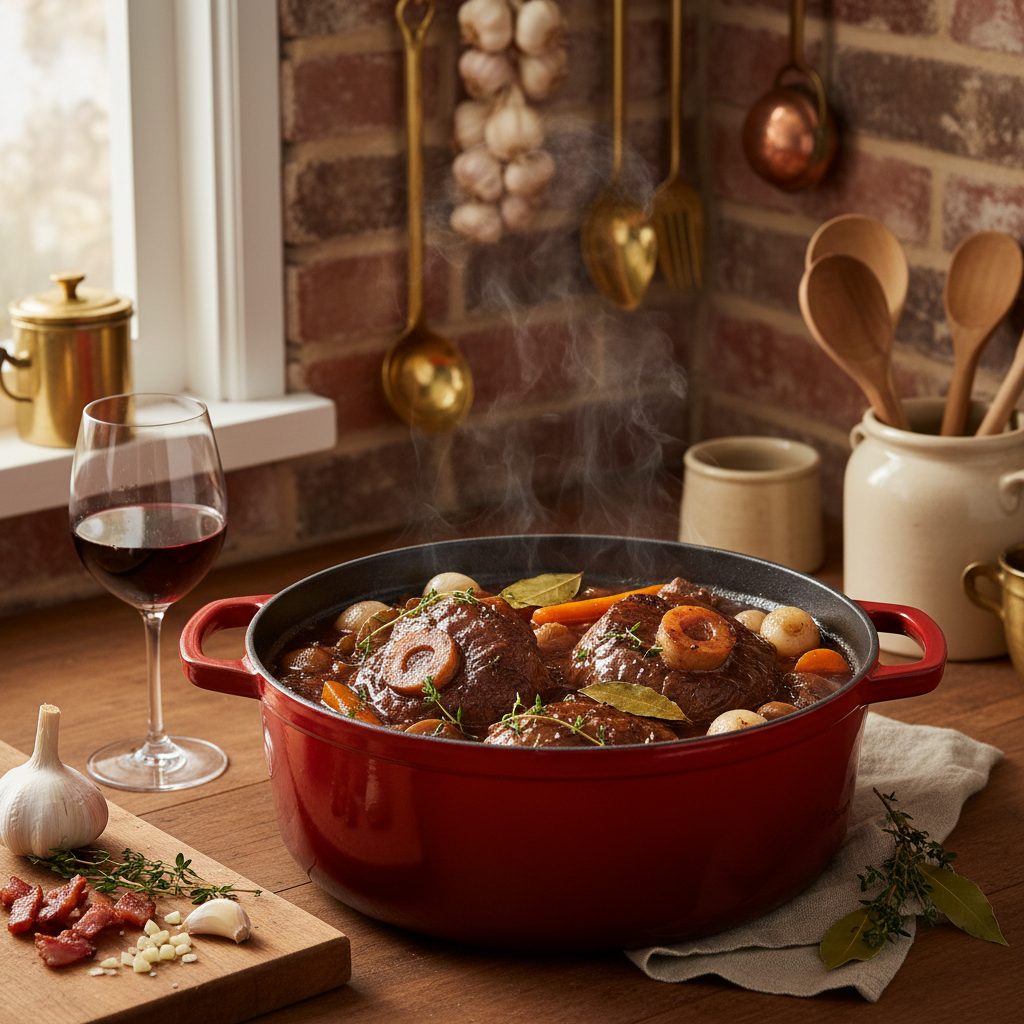 découvrez la recette traditionnelle du bœuf bourguignon de grand-mère, avec l’astuce secrète pour obtenir une viande ultra fondante en seulement 3h de cuisson. un plat convivial, savoureux et parfait pour régaler toute la famille !