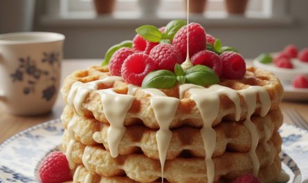 découvrez une recette originale de gaufres au chocolat blanc, framboises et basilic, parfaite pour surprendre vos invités avec une association gourmande et raffinée. idéale pour un dessert créatif et plein de saveurs !