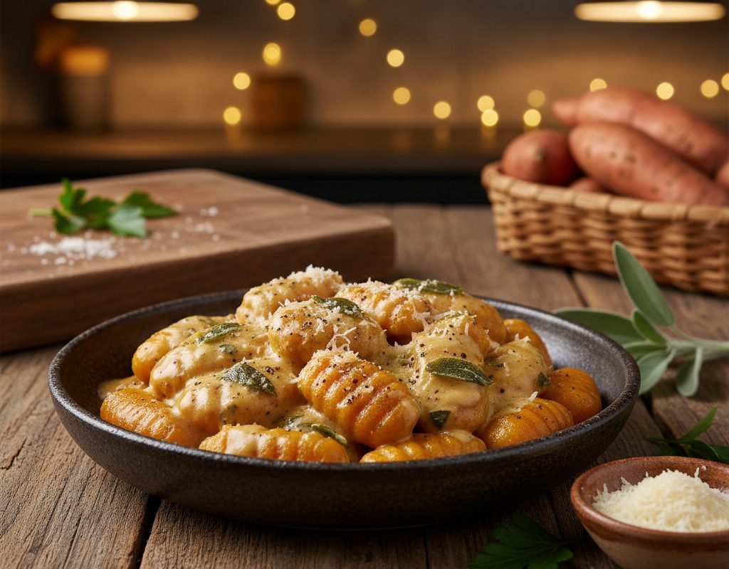 découvrez notre recette de gnocchis à la patate douce, une alternative savoureuse et originale aux pâtes traditionnelles. faciles à préparer, ces gnocchis maison raviront toute la famille !