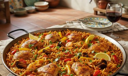 découvrez la recette authentique de fideuá au poulet, un plat traditionnel espagnol savoureux pour voyager en espagne sans quitter votre cuisine. facile à préparer et pleine de saveurs méditerranéennes !
