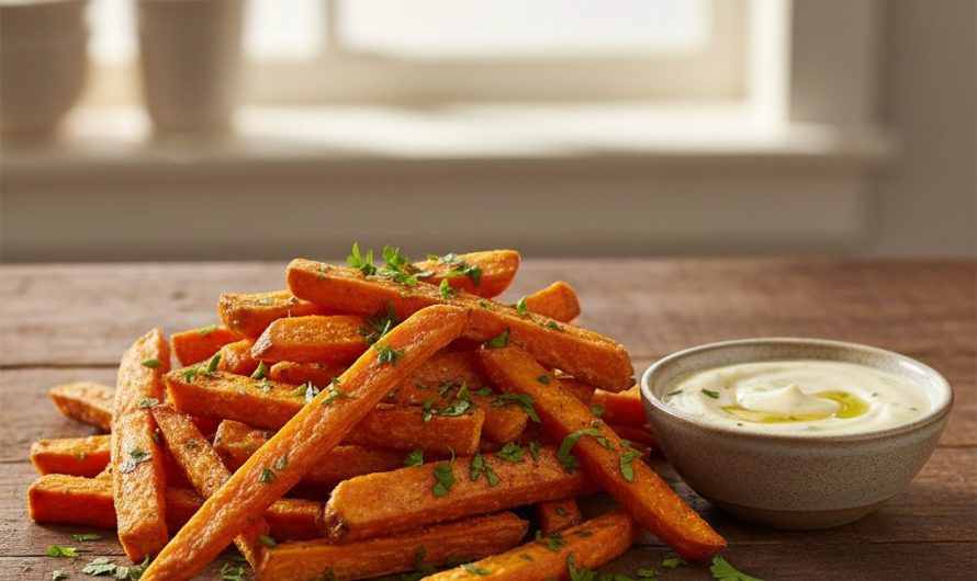 Recette frites de patates douces au four croustillantes et healthy à souhait