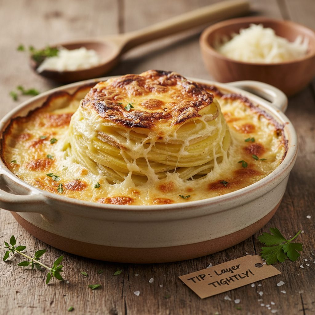 découvrez notre recette de gratin dauphinois crémeux, facile à réaliser, avec une astuce infaillible pour qu'il reste toujours moelleux et ne retombe jamais. un plat savoureux et irrésistible !