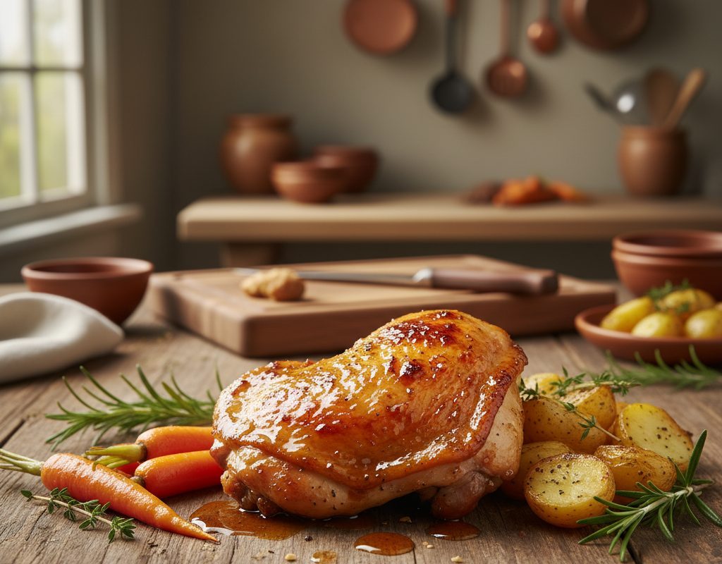 découvrez comment préparer facilement des hauts de cuisse de poulet juteux et dorés au four grâce à cette recette simple et savoureuse. parfait pour un repas rapide et gourmand !