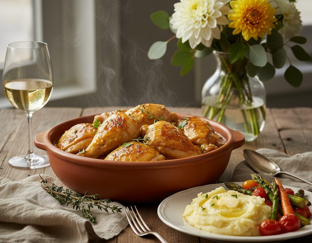 découvrez comment préparer un délicieux poulet au vin jaune la veille et comprenez pourquoi ce plat révèle toutes ses saveurs le lendemain. astuces, cuisson et conseils pour un résultat encore plus savoureux !