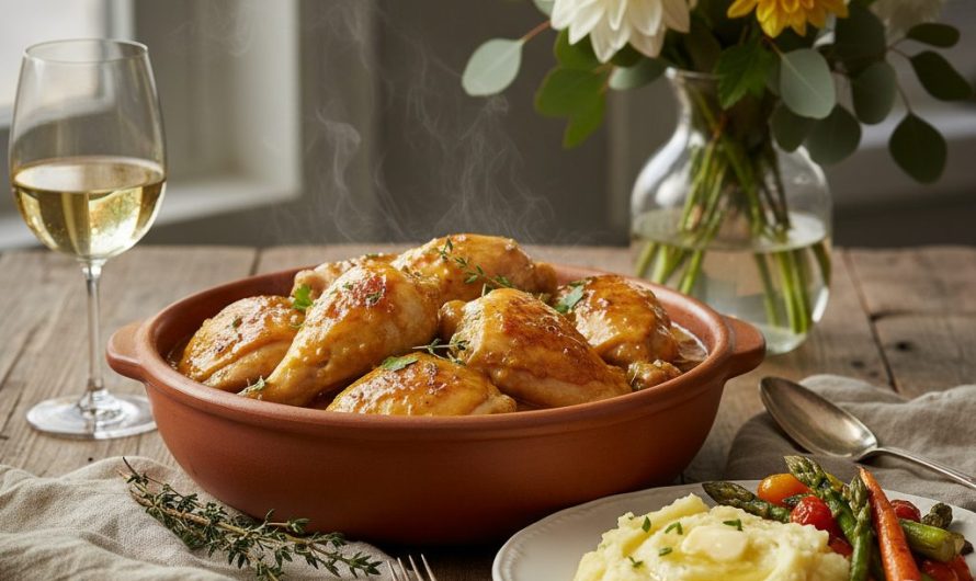 Recette poulet au vin jaune la veille et pourquoi c’est encore meilleur le lendemain
