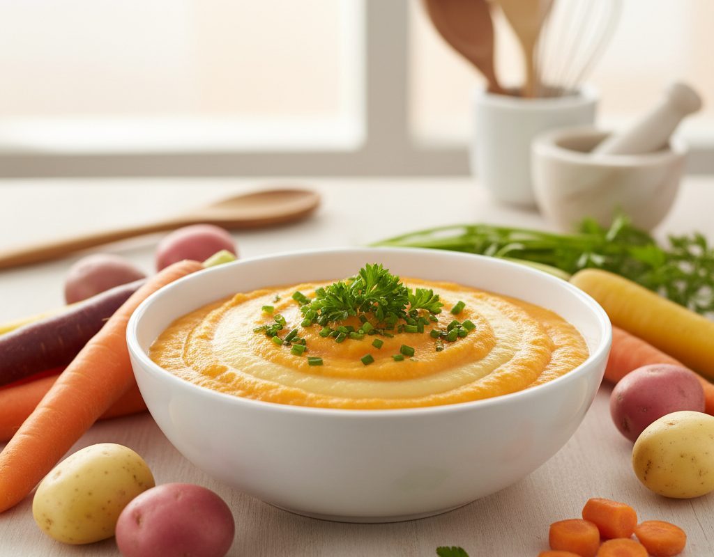 découvrez une délicieuse purée de pommes de terre et carottes, onctueuse et facile à préparer, idéale pour faire aimer les légumes aux enfants tout en régalant toute la famille.