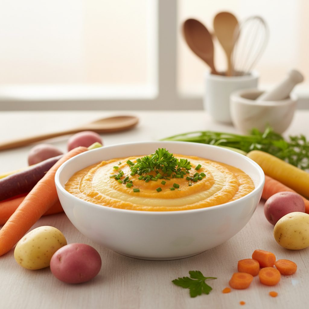 découvrez une délicieuse purée de pommes de terre et carottes, onctueuse et facile à préparer, idéale pour faire aimer les légumes aux enfants tout en régalant toute la famille.