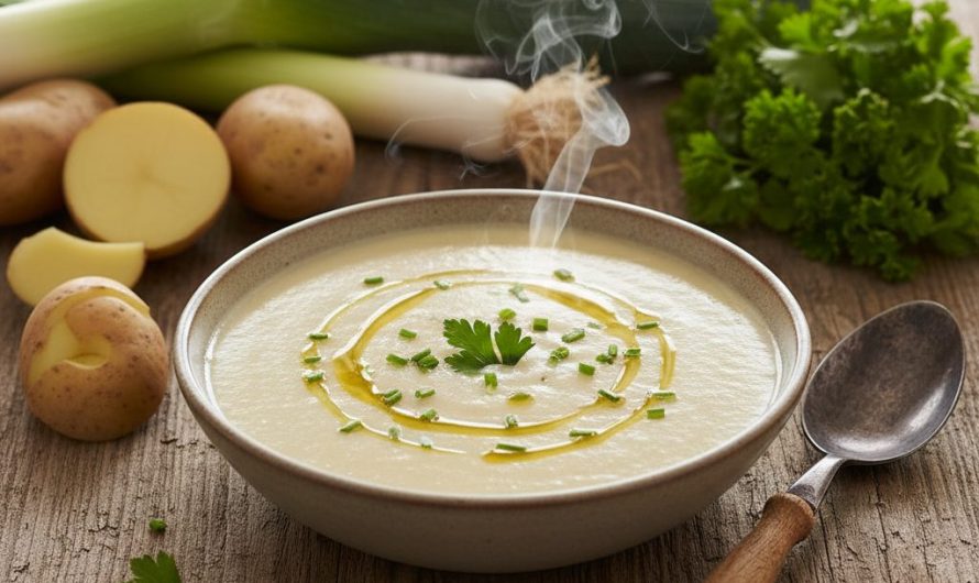 Recette soupe poireaux pomme de terre veloutée qui réchauffe le cœur