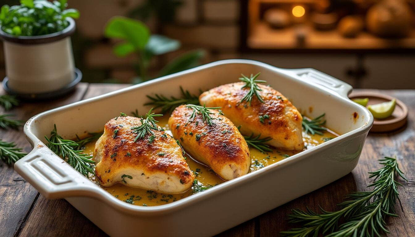 Découvrez comment préparer un blanc de poulet au four tendre et savoureux grâce à cette recette facile. Offrez-vous un repas sain, rapide et plein de goût, parfait pour toute la famille !