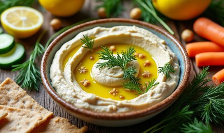 découvrez notre recette créative de houmous citron-aneth, parfaite pour un apéritif frais et savoureux qui ravira vos invités.
