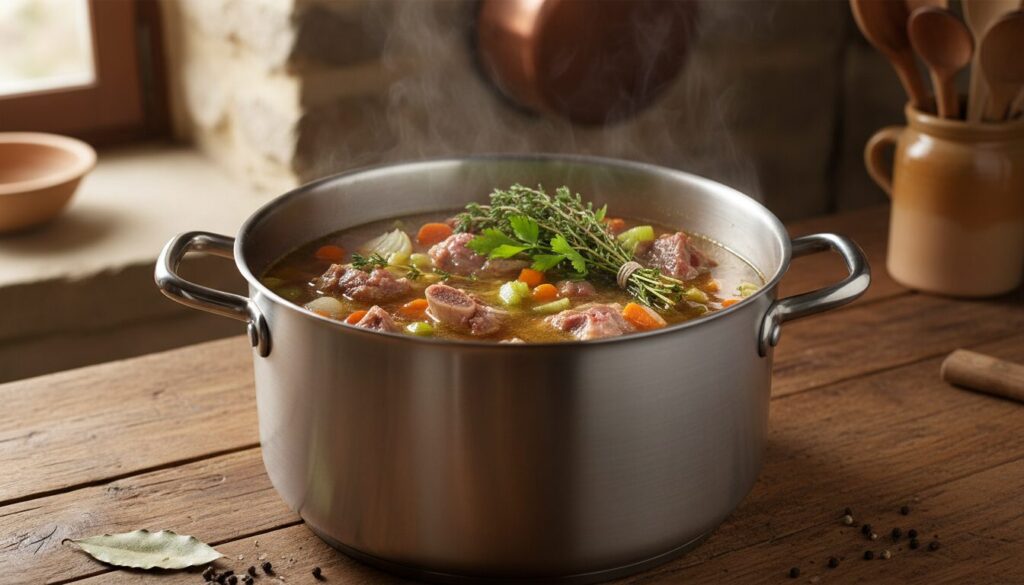 apprenez à préparer un fond de veau et des bouillons maison savoureux en réutilisant vos os et carcasses. une astuce zéro gaspillage pour des plats riches en goût !