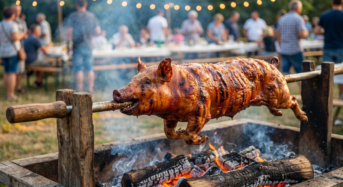 découvrez notre recette de cochon de lait à la broche, idéale pour régaler vos invités lors des grands événements et célébrations.