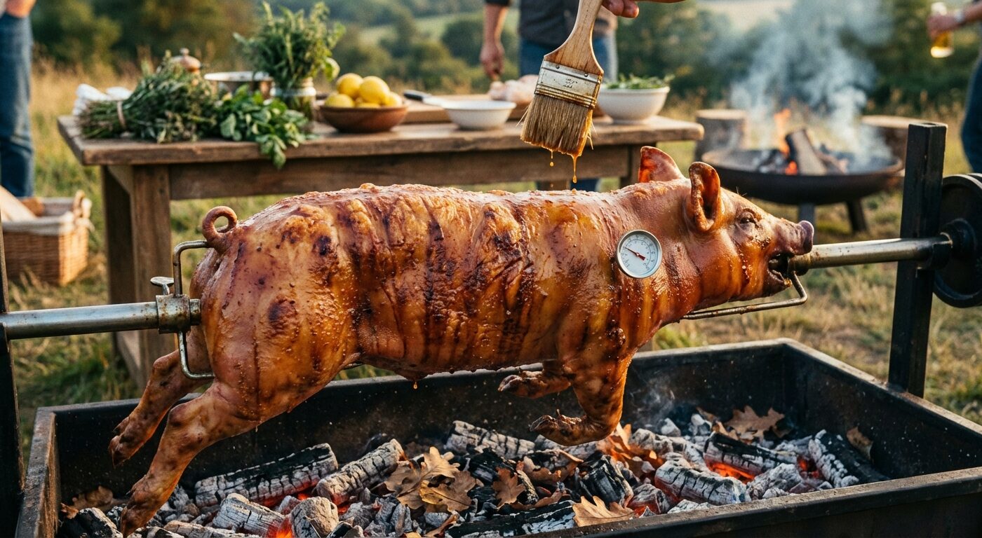 découvrez notre recette savoureuse de cochon de lait à la broche, idéale pour régaler vos invités lors des grands événements et célébrations.