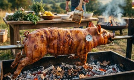 découvrez notre recette savoureuse de cochon de lait à la broche, idéale pour régaler vos invités lors des grands événements et célébrations.