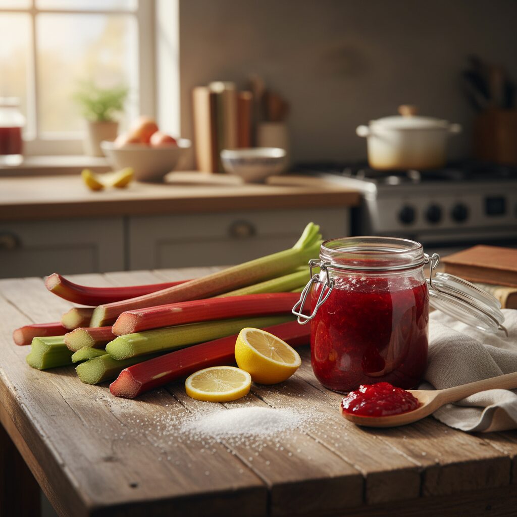 découvrez une recette simple et rapide pour préparer une délicieuse confiture de rhubarbe maison. parfaite pour sublimer vos petits-déjeuners et goûters.