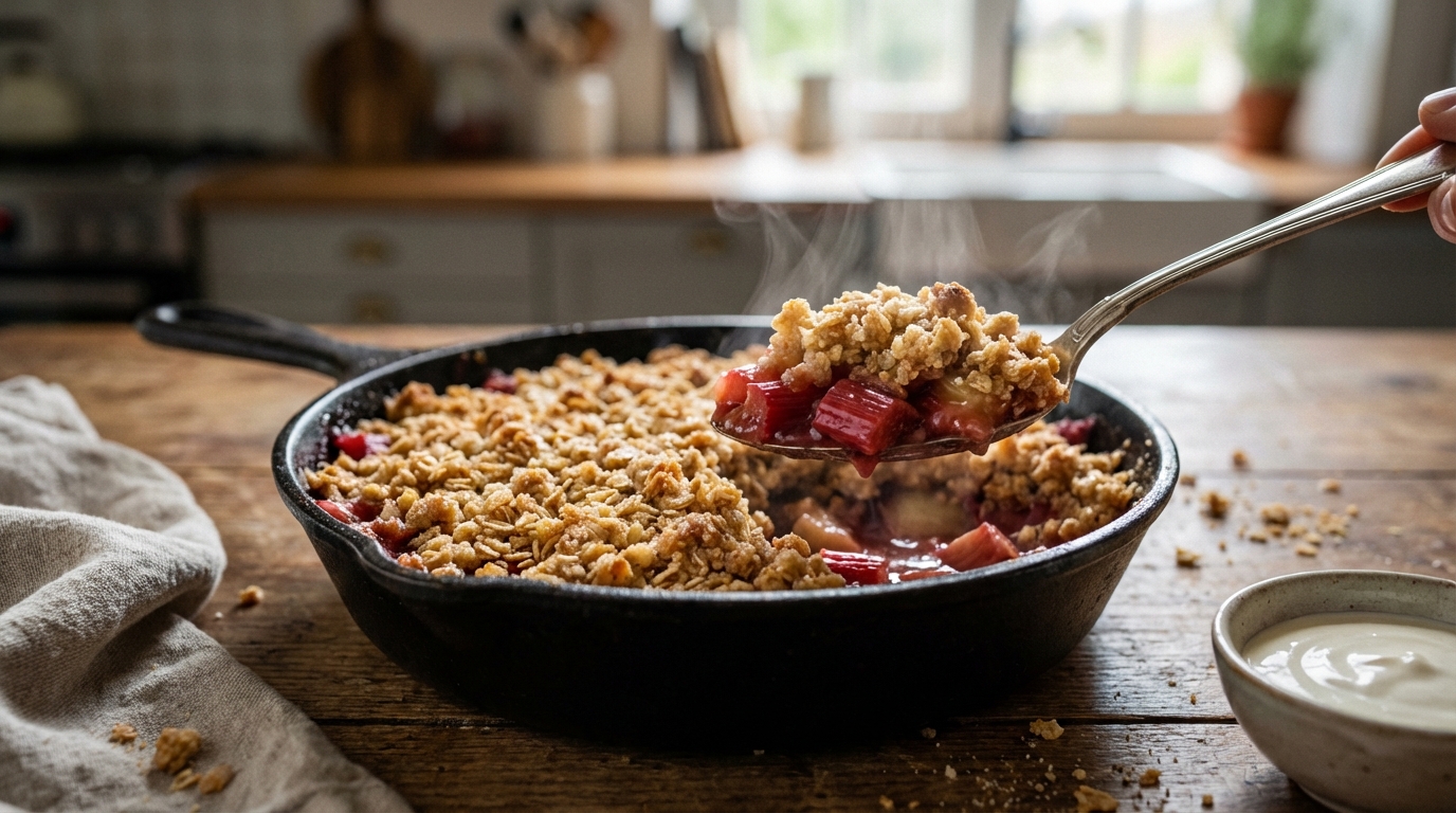découvrez la recette facile du crumble pomme rhubarbe, un dessert croustillant et gourmand parfait pour toutes les occasions.
