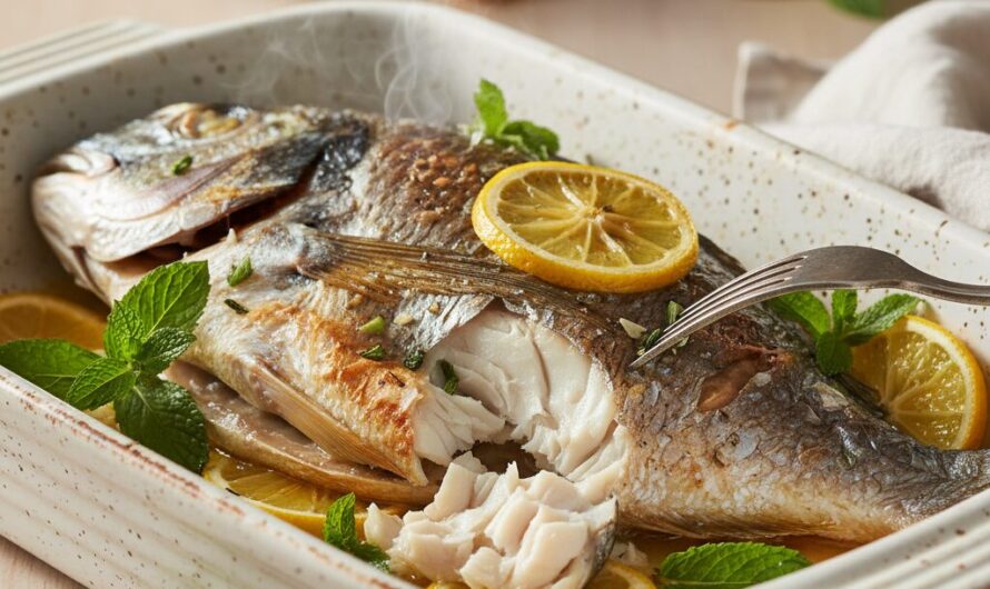 Recette Dorade grise au four : saveurs menthe et citron