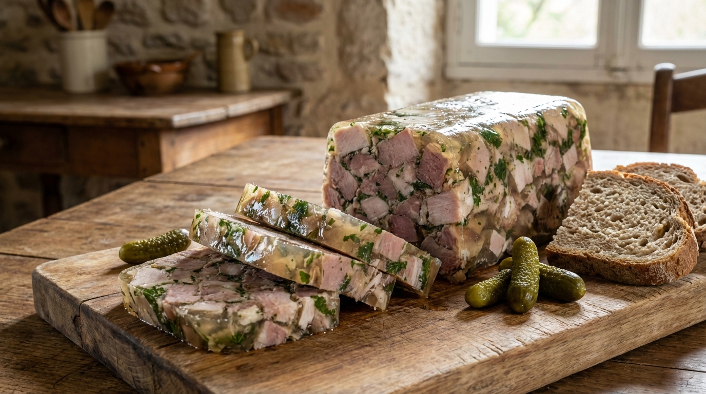 découvrez notre recette traditionnelle de fromage de tête persillé, une charcuterie savoureuse et authentique à préparer facilement chez vous.