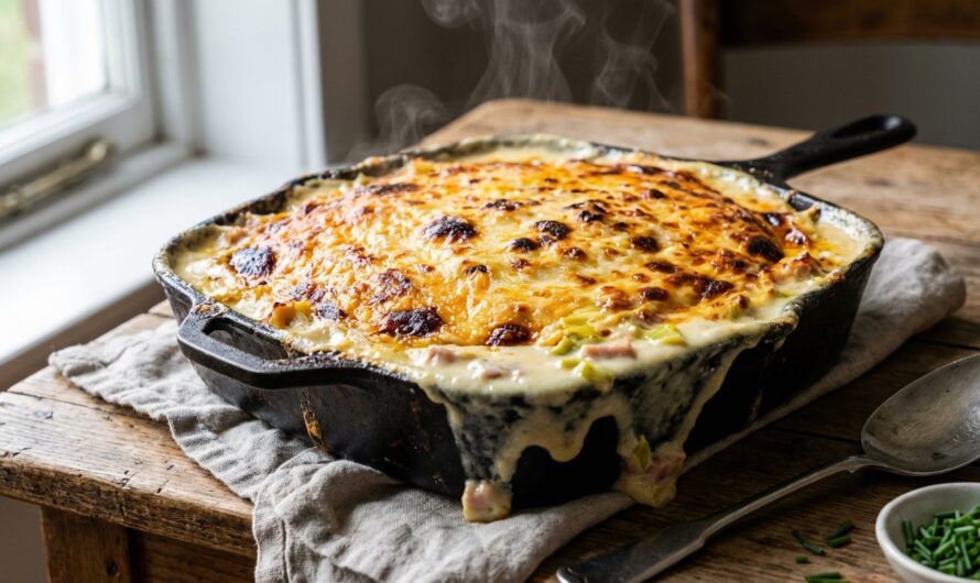Recette Gratin de poireaux et jambon : complet et familial