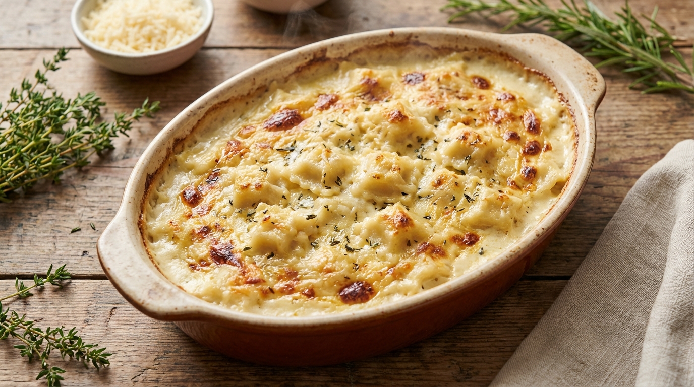 découvrez la recette du gratin de ravioles du dauphiné à la ricotta crémeuse, un plat savoureux et facile à préparer pour régaler toute la famille.