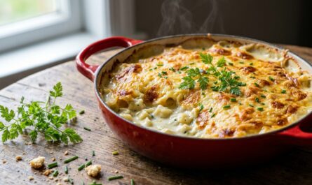 découvrez notre recette facile et savoureuse de gratin de ravioles du dauphiné à la ricotta crémeuse, idéale pour un plat réconfortant et gourmand.