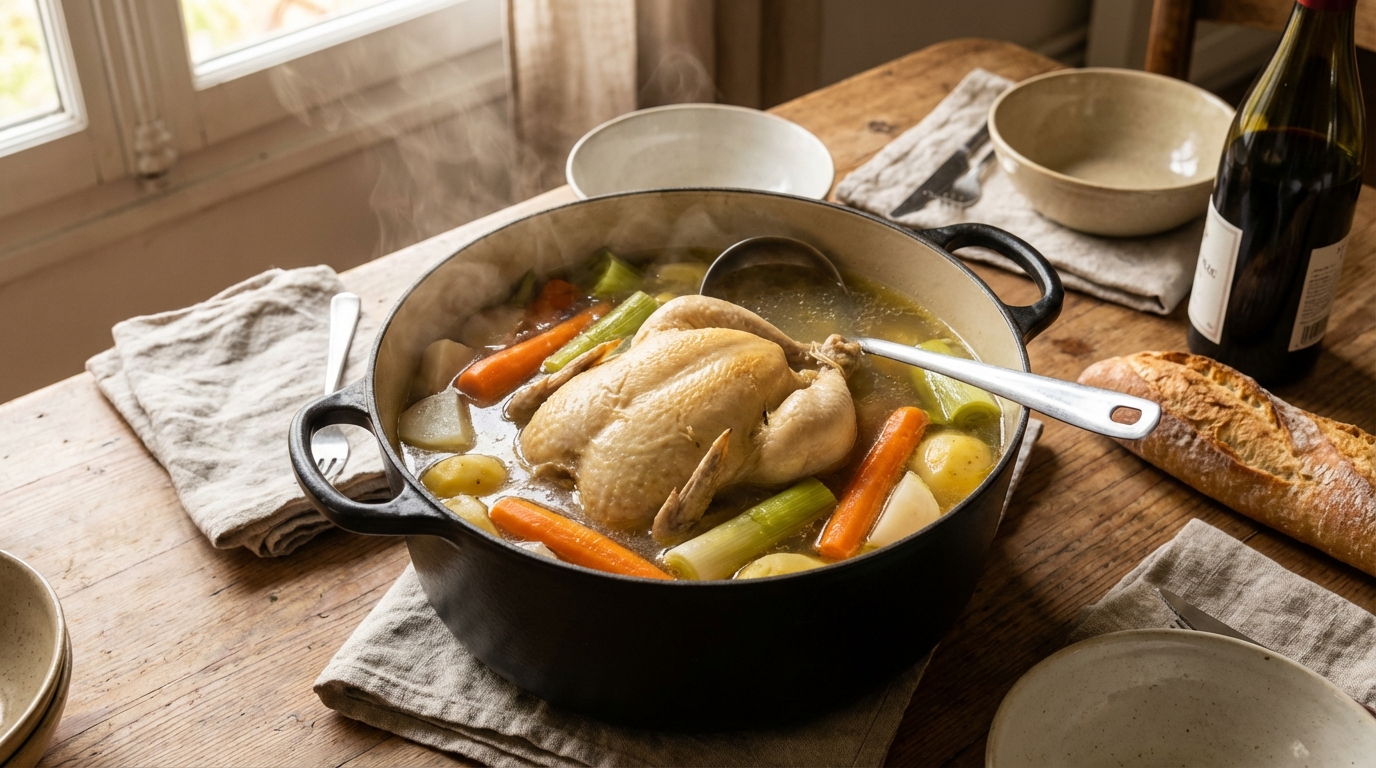 découvrez la recette traditionnelle de la poule au pot à l'ancienne, un plat convivial et savoureux idéal pour le dimanche en famille.