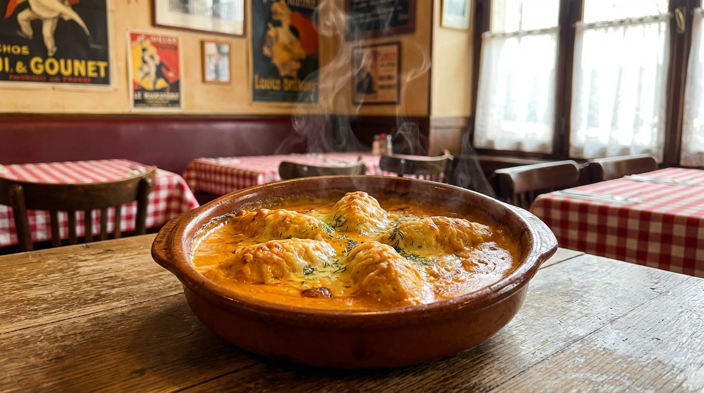 découvrez la recette traditionnelle des quenelles de brochet lyonnaises accompagnées de leur délicieuse sauce nantua, un plat raffiné et savoureux de la cuisine française.