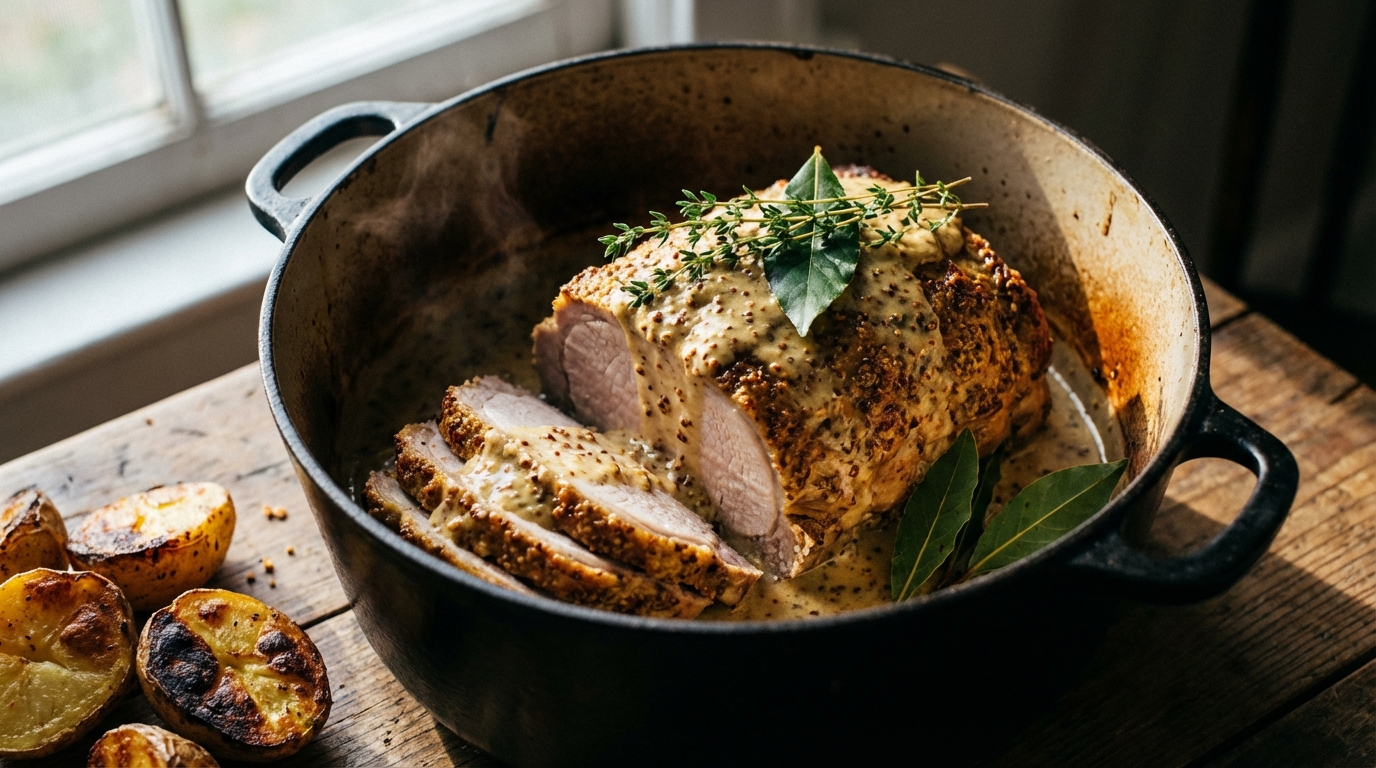 découvrez notre recette de rôti de porc à la moutarde, un plat savoureux et tendre qui apportera une touche relevée à vos repas.