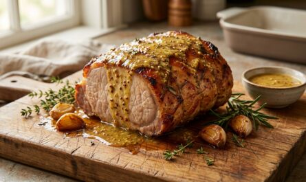 découvrez notre recette de rôti de porc à la moutarde, savoureuse et tendre, pour un plat relevé et parfait à partager en famille.