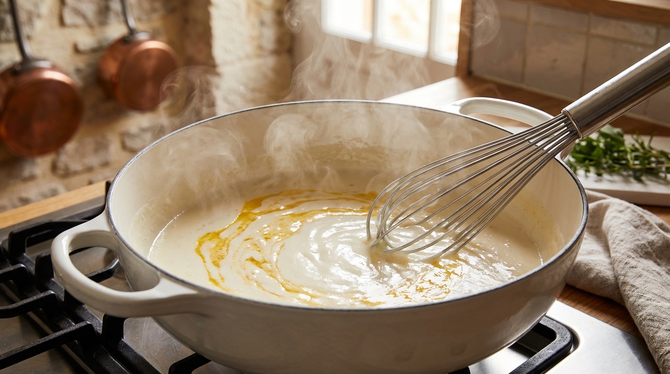 découvrez notre recette facile et inratable de sauce béchamel, parfaitement lisse et sans grumeaux pour accompagner tous vos plats.