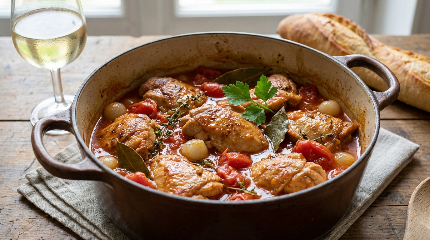 découvrez la recette du sauté de dinde marengo, un plat mijoté savoureux aux tomates et vin blanc, parfait pour un repas convivial et gourmand.