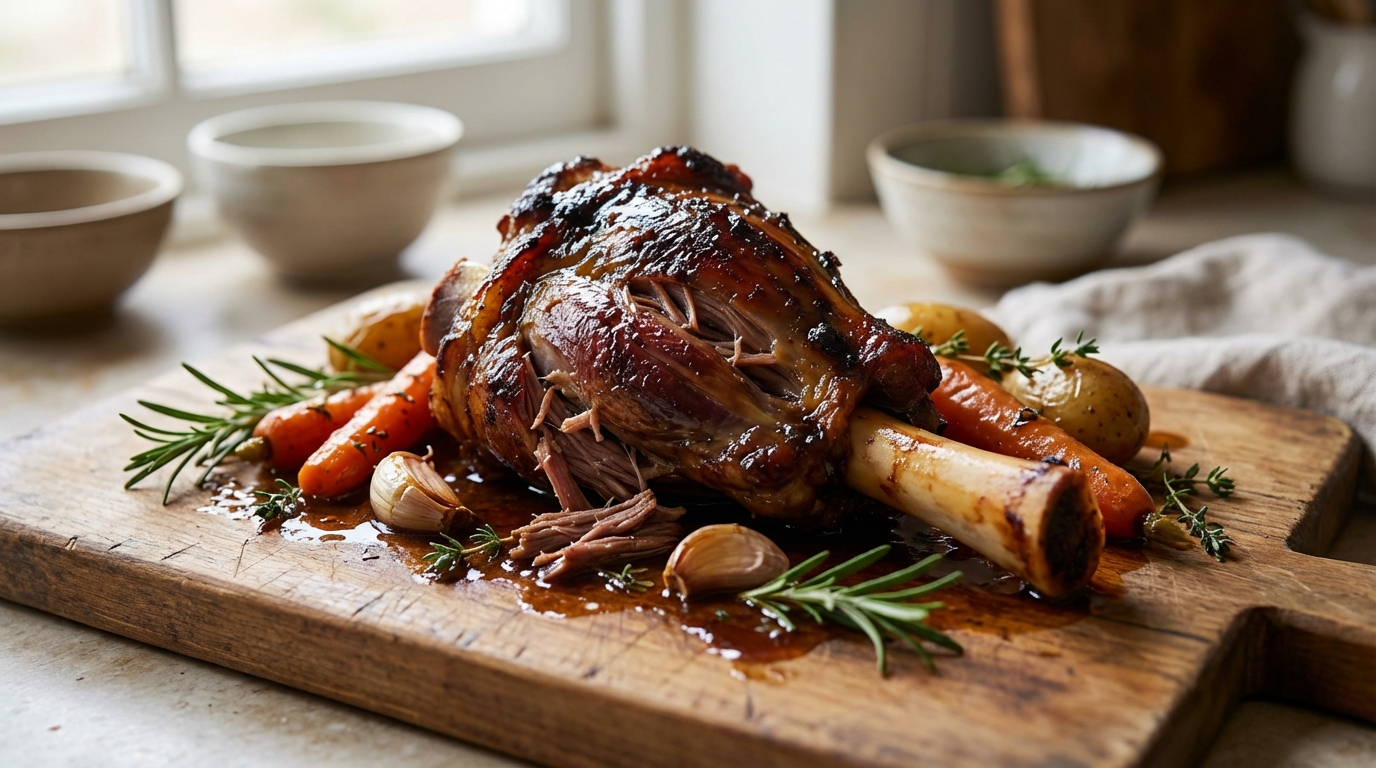 découvrez notre recette de souris d'agneau confite au four, une viande fondante à souhait, délicieusement mijotée pour un repas savoureux et convivial.