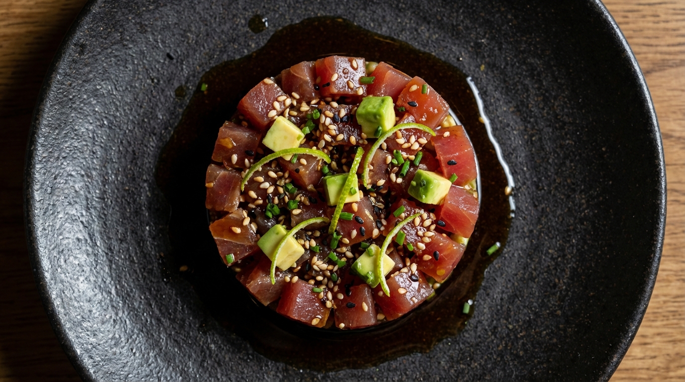 découvrez notre recette de tartare de thon aux saveurs asiatiques, rehaussée par la délicatesse du soja et le croquant du sésame pour un plat frais et exotique.