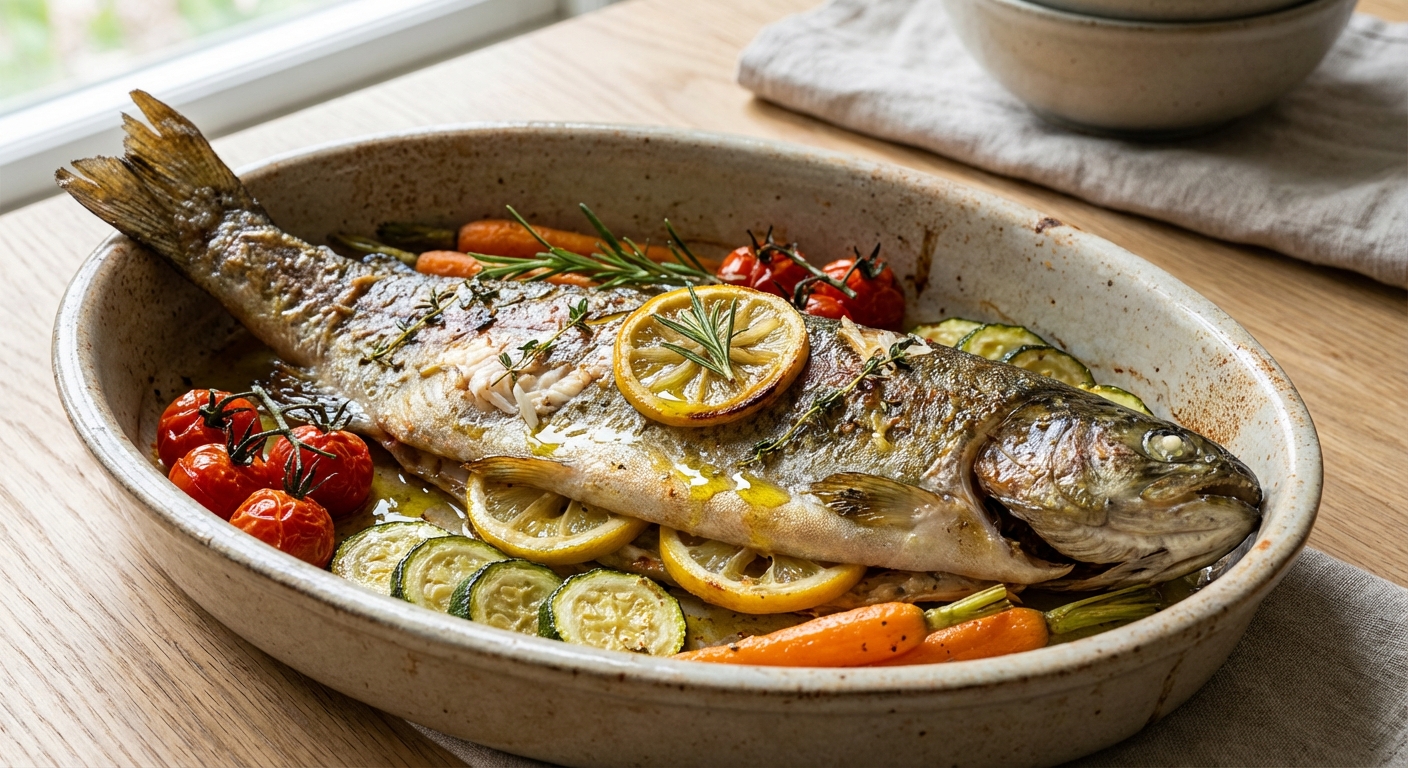 découvrez notre recette de truite au four, facile à préparer et idéale pour un repas sain et léger. profitez d'une cuisson simple et diététique pour savourer ce poisson délicieux.