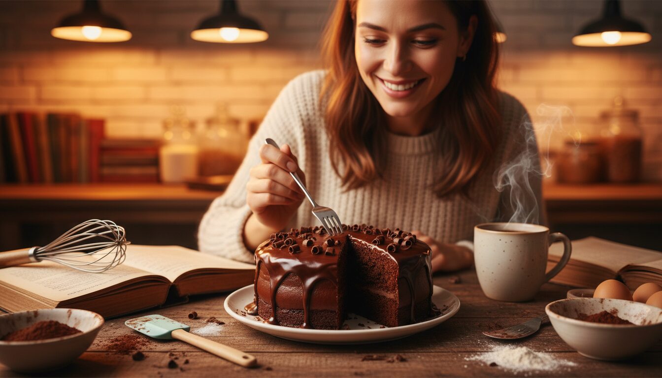 découvrez la recette secrète d'une auteure culinaire pour savourer un gâteau au chocolat chaque jour sans culpabilité. une gourmandise accessible et délicieuse à adopter sans attendre !