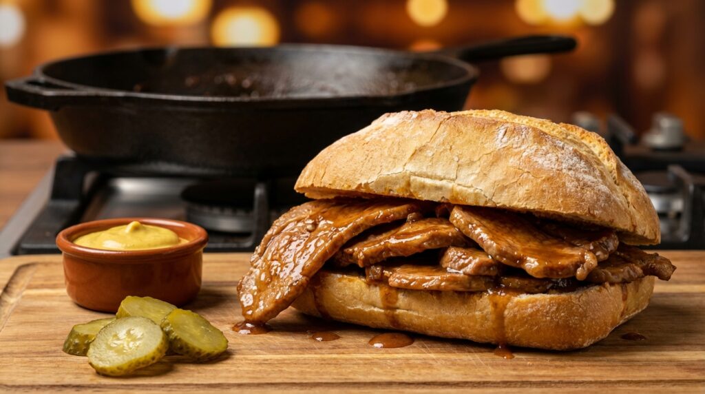 découvrez la recette authentique des bifanas de porc, le sandwich portugais savoureux mariné au vin de porto, parfait pour un repas gourmand et simple à préparer.