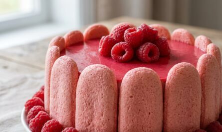 découvrez notre recette facile de charlotte aux framboises avec une mousse légère et des biscuits roses, parfaite pour un dessert frais et gourmand.