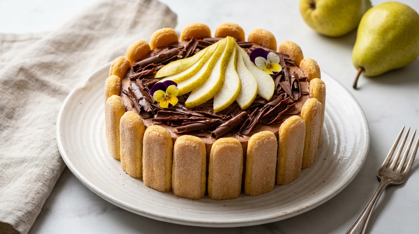 découvrez notre recette de charlotte poires chocolat, un dessert léger et fruité parfait pour une fin de repas gourmande et raffinée.