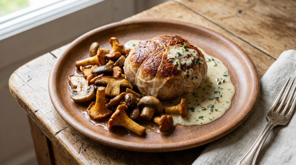 découvrez notre recette de crépinette de porc forestière, savoureuse et parfumée aux champignons frais et au vin blanc, idéale pour un repas gourmand et convivial.