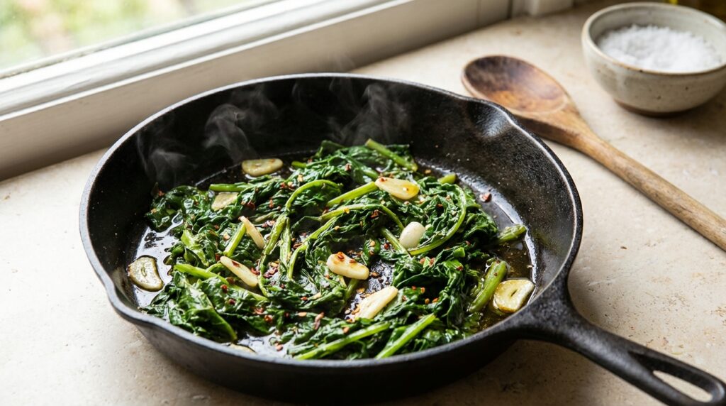 découvrez notre recette facile de friarielli à la poêle, un délicieux plat italien à base de brocolis-raves parfumés et savoureux, parfait pour accompagner vos repas.