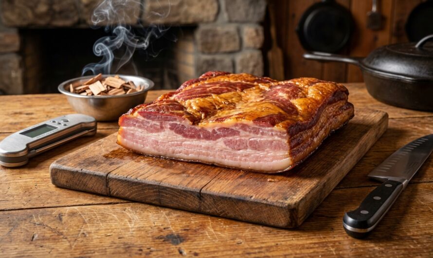 Recette Lard maison : saler et fumer sa poitrine de porc