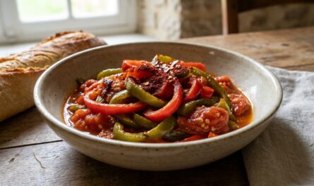 découvrez la recette authentique de la piperade basquaise, un mélange savoureux de poivrons, tomates et piment d'espelette, parfait pour un plat coloré et épicé.