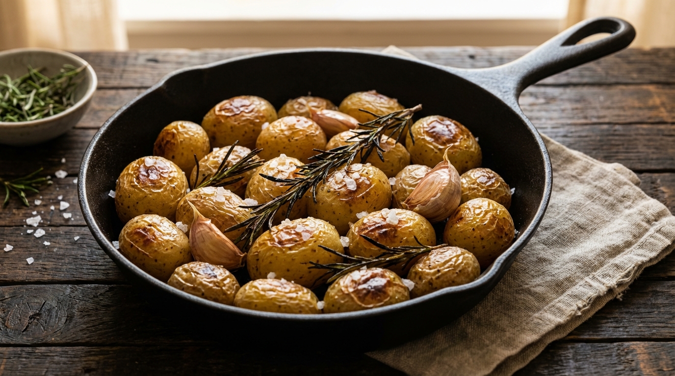 découvrez une recette simple et savoureuse de pommes de terre grenailles rôties au four, parfumées à l'ail et au romarin, pour un accompagnement croustillant et parfumé.
