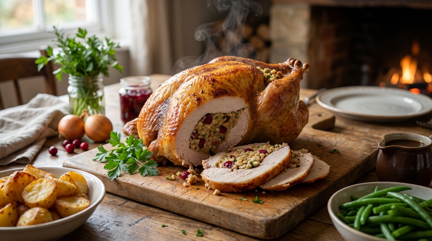 découvrez une recette facile et économique de rôti de dinde farci au four, parfaite pour un plat familial savoureux et convivial.