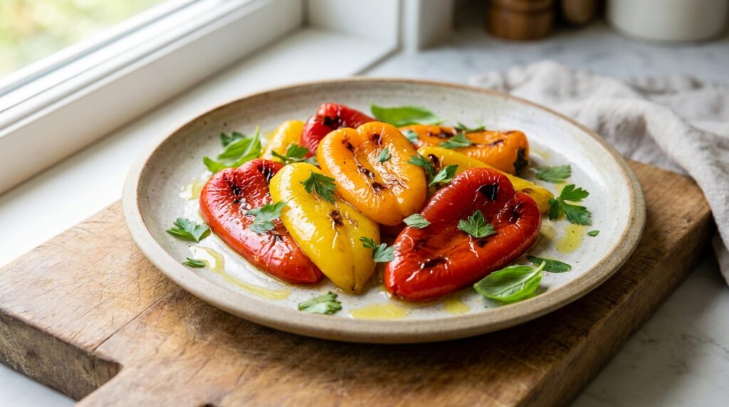 découvrez notre recette facile de salade de poivrons marinés, grillés au four et sans peau, pour un plat savoureux et léger parfait en toutes saisons.