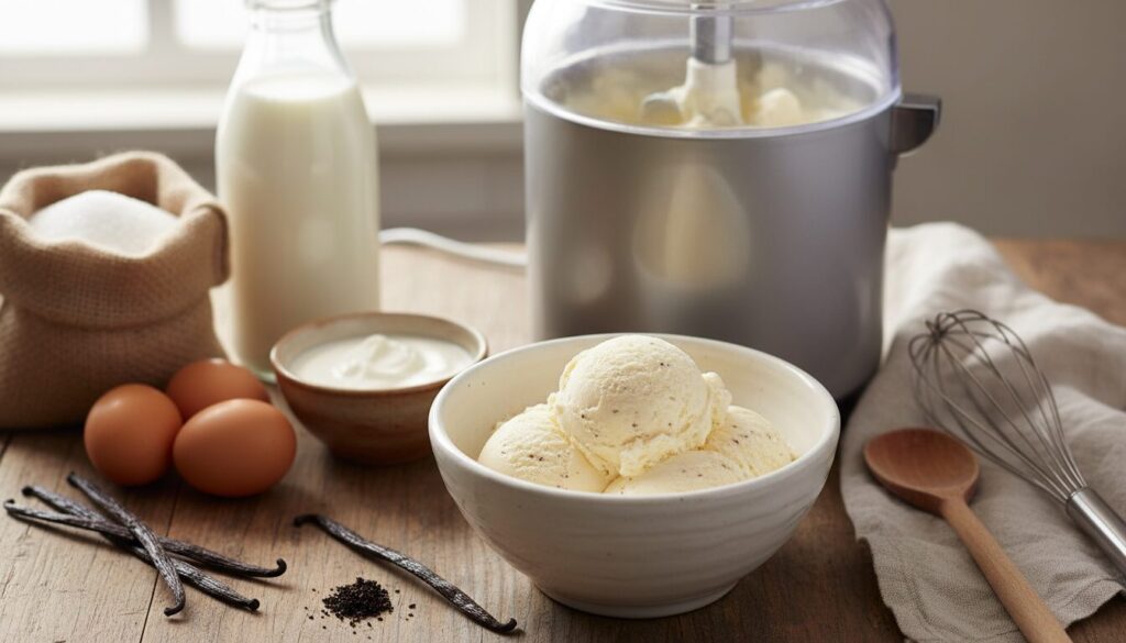 découvrez une recette économique de glace vanille maison adaptée à la sorbetière, avec des ingrédients simples et des astuces pratiques pour réussir facilement votre dessert glacé.