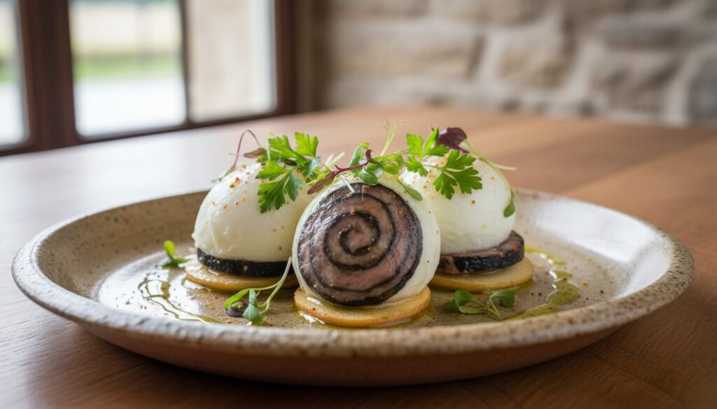 découvrez cette semaine chez laure une recette originale d'œufs en robe de surprise, sublimés par l'andouille de guémené et la reinette d'armorique, pour une expérience gourmande et locale.