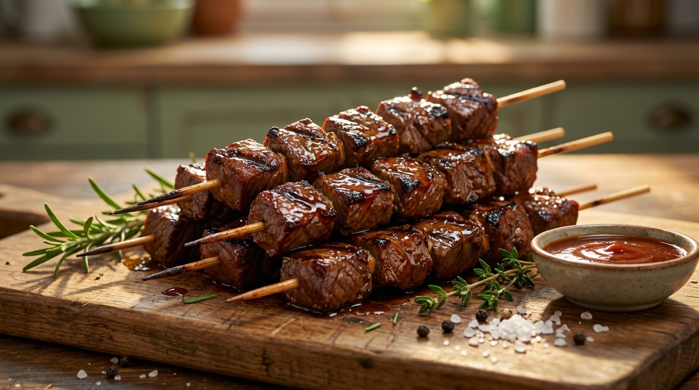 découvrez notre recette facile de brochettes de bœuf marinées, tendres et parfumées, parfaites pour un repas savoureux en famille ou entre amis.