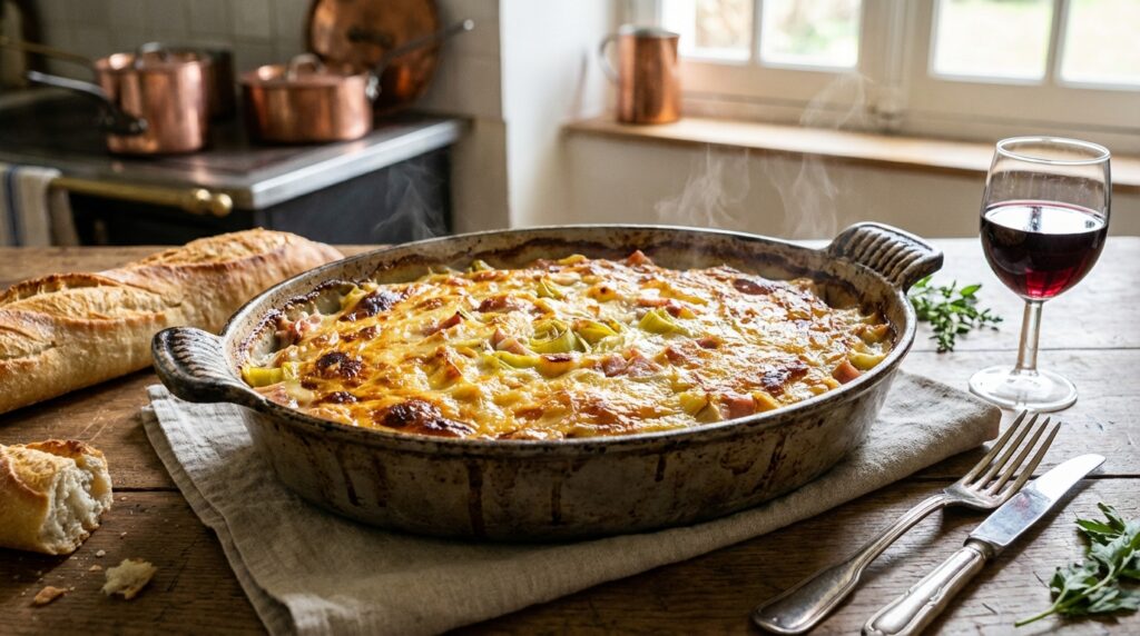 découvrez une délicieuse recette de poireaux au jambon gratinés au comté, facile à préparer et savoureuse, parfaite pour un repas réconfortant en famille.
